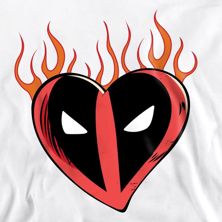 Actual product image Deadpool Unisex Adult Flaming Heart Sweatshirt (XXL)