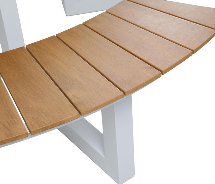 Produktbild Axi Taco Picknicktisch mit 2 Bänken Rund - Weiss/Teak-Look