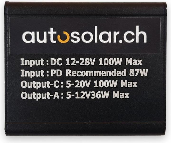 Actual product image Autosolar DC converter with 2 USB ports