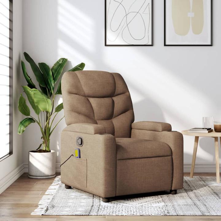 Image du produit VidaXL Fauteuil de massage Marron Tissu,Couleur : Marron,Matériau : Tissu (100