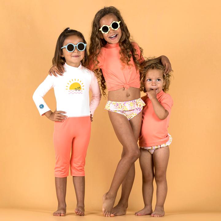 Actual product image Nabaiji UV swimming costume long sleeve baby - pink print (62, 63, 64, 66, 68, 65 C)