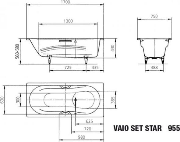 Produktbild Kaldewei Vaio Set 954 170x75cm