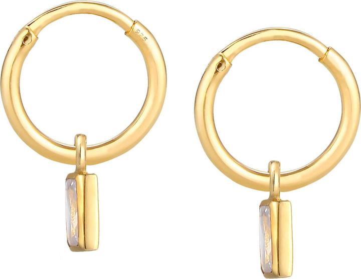 Image du produit Elli Creole, boucles d'oreilles en cristal (Argent 925 sterling plaqué or, Zircone)