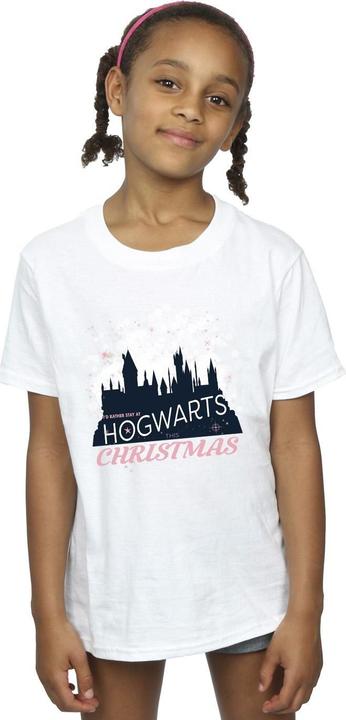 Actual product image Girls Hogwarts Christmas Cotton T-Shirt (116)