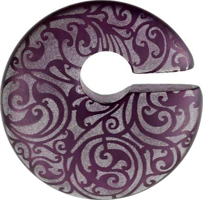 Produktbild Star Piercing Ohrgewicht violett Mandala Blume aus Glas (Glas, ohne Messing)