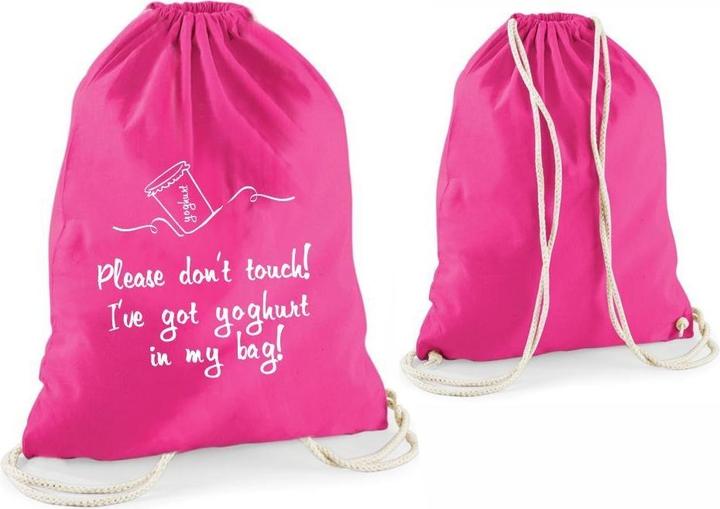 Immagine prodotto 4you Design Borsa con dichiarazione Non toccare! Ho dello yogurt nella mia borsa! rosa