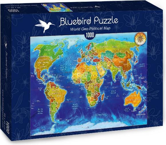 Immagine prodotto Bluebird Puzzle della mappa geopolitica del mondo (1000 pezzi)