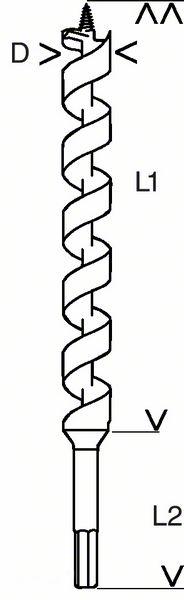 Actual product image Bosch Professional Zubehör PRO Wood Wood auger bit, 32 x 95 x 160 mm (32 millimetres)