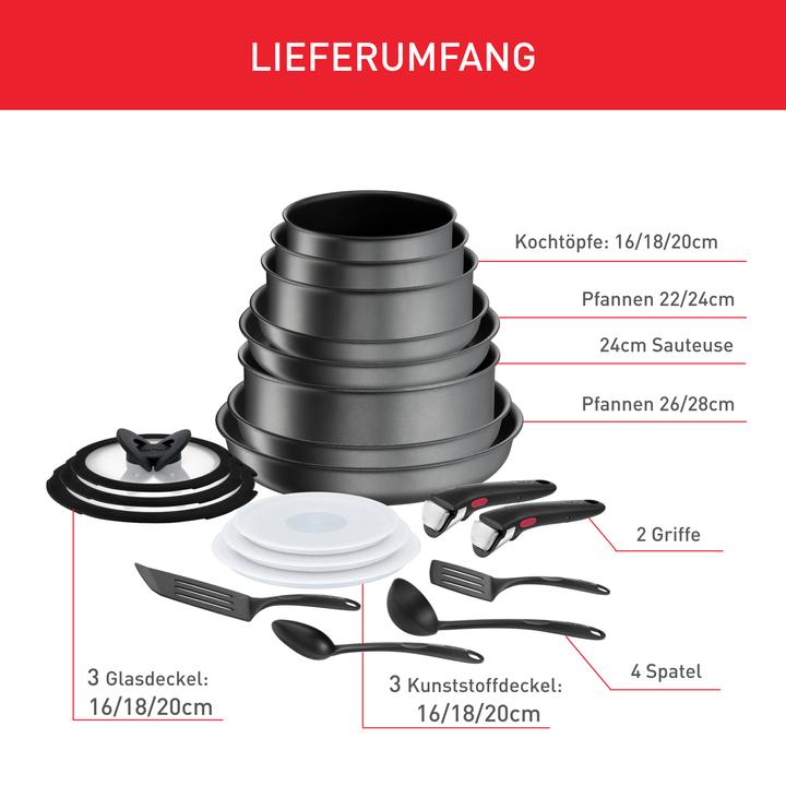 Actual product image Tefal L7619402 (28 cm, Pan set + pot set, Aluminium)