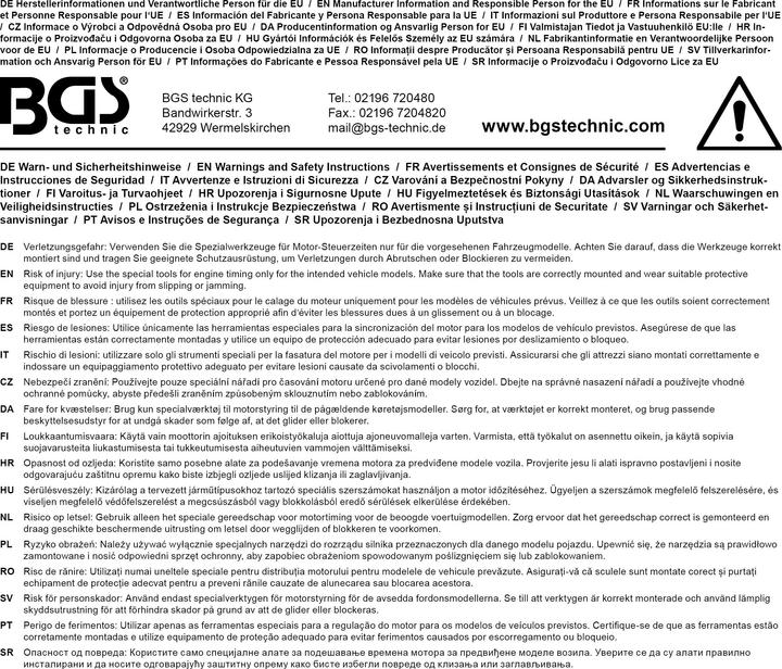 Produktbild BGS Werkstattwageneinlage 1/6: Nockenwellen-Arretierwerkzeug-Satz für Alfa Romeo 2.0l 16V JTS