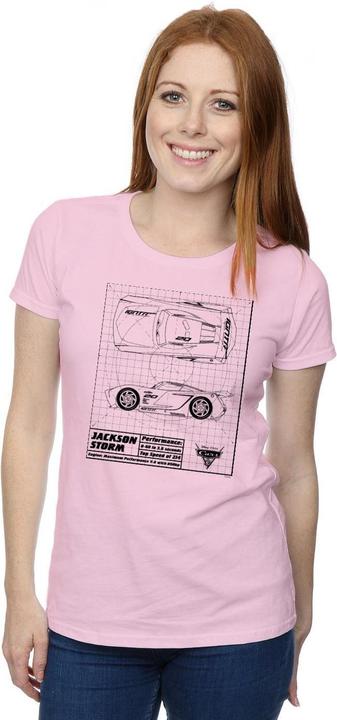 Actual product image Disney Womens/Ladies Cars Jackson Storm Blueprint Cotton T-Shirt (M)