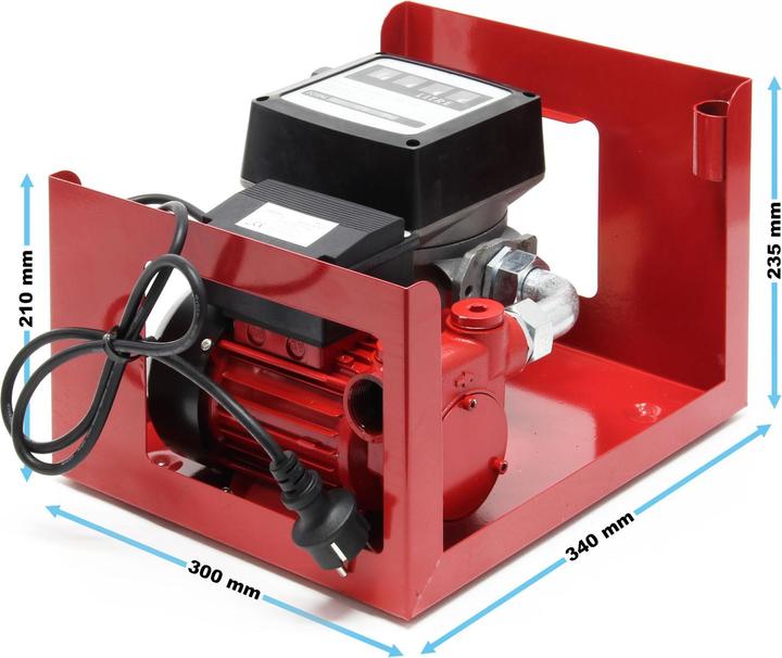 Image du produit Wiltec Pompe à Fuel ou Gasoil bio Autoaspirante 230V/600W 40l/min Mobile Pistolet Auto.