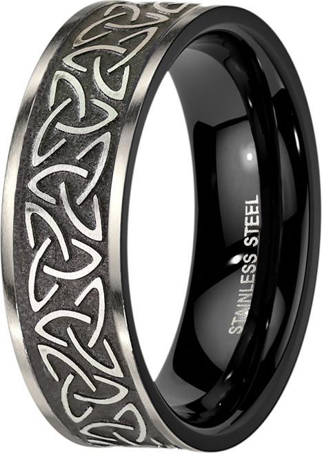 Hollywood Body Jewelry Ring black Celtic trinity knot (Surgical steel 316L, without brass)