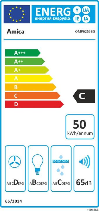 Etichetta energetica Amica Cappa integrata OMP6255BG (Sottostruttura cappuccio)