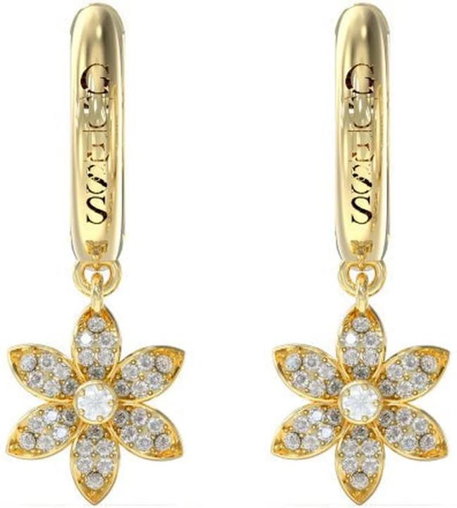 Produktbild Guess 30MM PAVE FLOWER HUGGIES Ohrringe (Edelstahl)