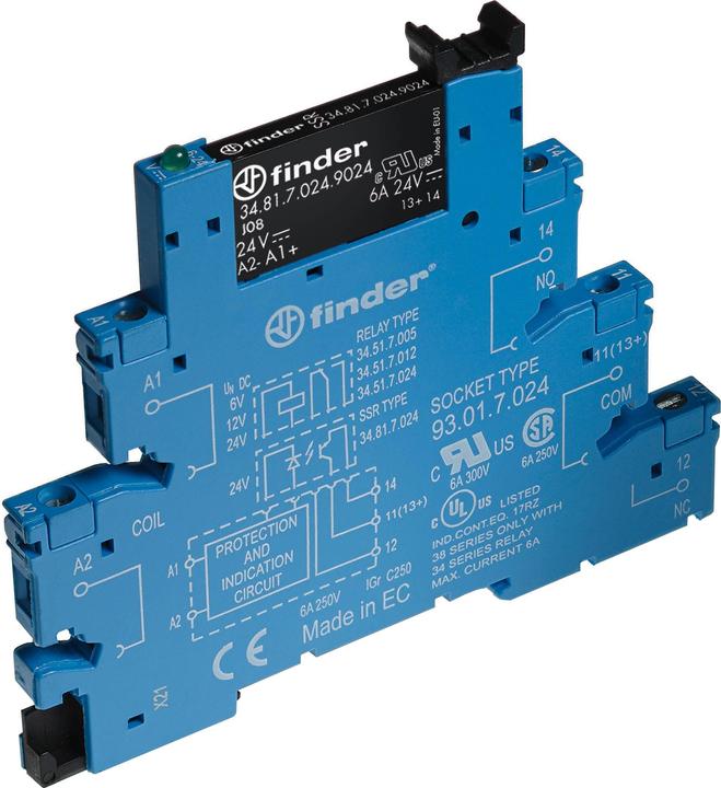 Actual product image Finder 2A 24Vdc solid state DIN relay, 24Vdc