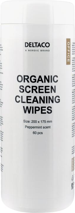 Produktbild Deltaco Office Organic Wet Wipes for Screens, 60st - White