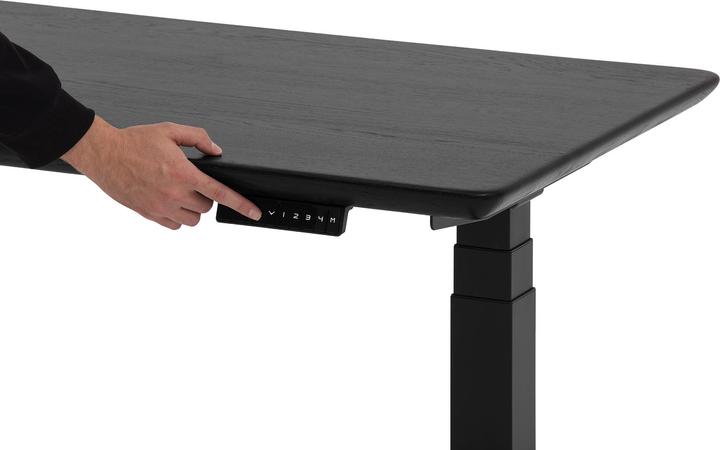 Produktbild Oakywood Standing Desk Holztisch mit Höhenverstellung - aus Massivholz - Schwarz / 140x70 / Schwarz - Oakywoo (140 x 70 cm)