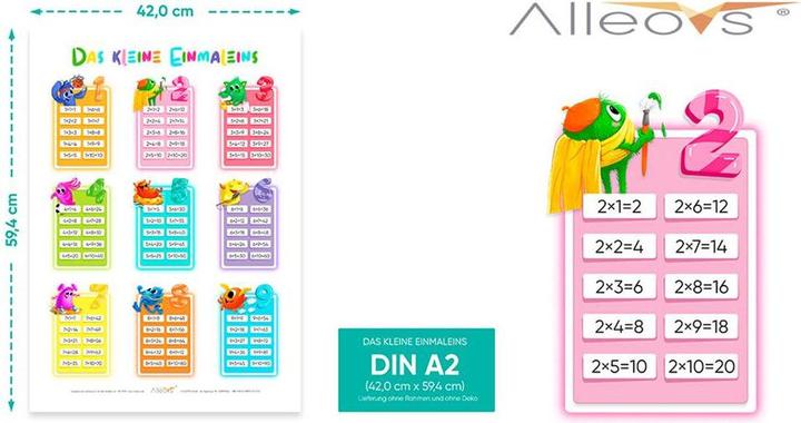 Actual product image Alleovs The little multiplication table (English, German, French, Italian)