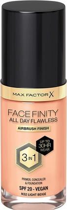 Immagine prodotto Max Factor All Day Flawless Facefinity 3 in 1 - Fondotinta a lunga tenuta 30 ml 32 Beige chiaro (32 Beige chiaro)