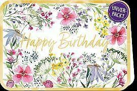Produktbild Edition Gollong Doppelkarte. Simply Gold / Happy Birthday (Blumen) / Quer