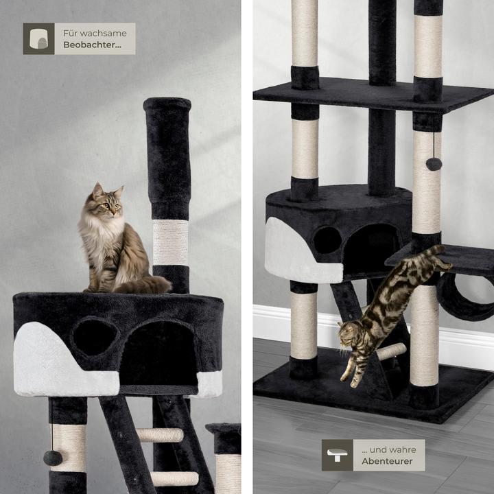 Actual product image tectake Cat Tree Hansi (260 cm, White, Black)