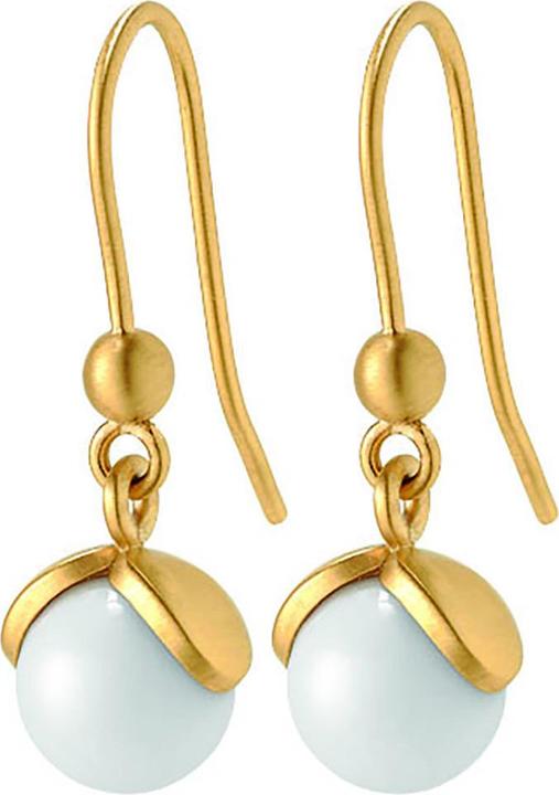 Immagine prodotto Xen Orecchini a sfera bianchi placcati oro (Acciaio inossidabile)