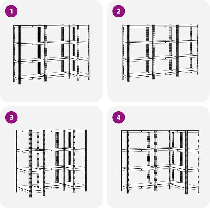 Immagine prodotto VidaXL Scaffale portaoggetti con 4 ripiani 3 pezzi in acciaio argentato e legno