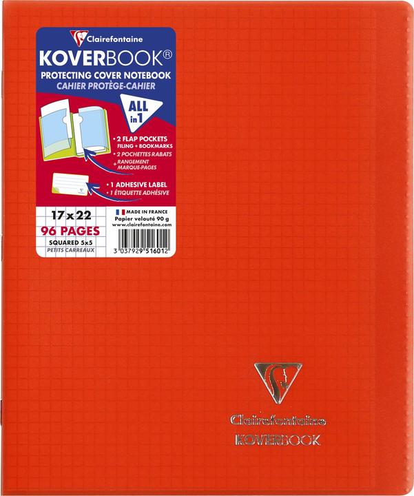 Produktbild Clairefontaine KOVER BOOK Heft 17x22 5/5 (B3, Kariert, Harter Einband)