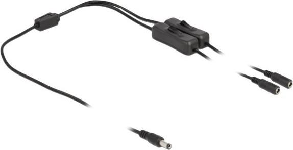 Produktbild Delock Kabel DC 5,5 x 2,1 mm Stecker zu 2 x DC Buchse mit Schalter 1 m (1 m)