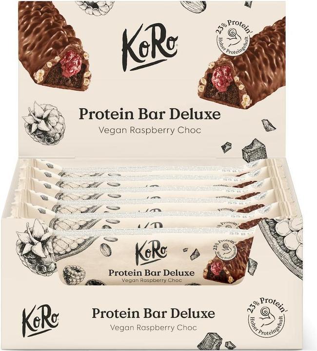 Produktbild KoRo Protein Bar Deluxe Vegan Raspberry Choc (Himbeer, 1 Stk., 660 g)
