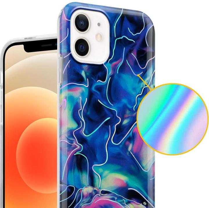 Actual product image Cadorabo IMD TPU Colorful Marble Cover (Apple iPhone 12, Realme 12 Pro+)