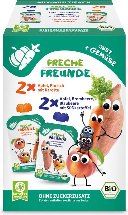 Actual product image Freche Freunde Fruit and vegetable mix BIO 4 x 100 g (493 g)