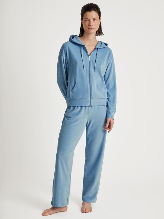 Immagine prodotto Calida Giacca in felpa loungewear "Lounge Velours" blu chiaro (38)