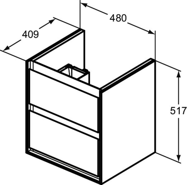 Image du produit Ideal Standard Meuble sous-lavabo Connect Air Front coloris blanc brillant LxHxP 51,7 x 40,9 x 48 c (48 x 41 x 52 cm)