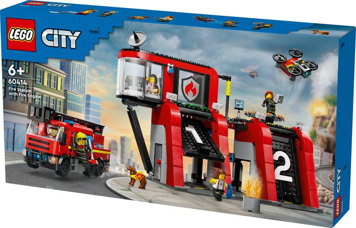 Produktbild LEGO Feuerwehrstation mit Drehleiterfahrzeug (60414, LEGO City)