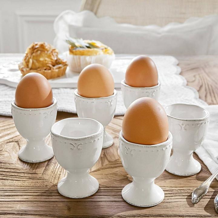 Actual product image Loberon Egg Cup Set of 6 Fontienne White (6 x)