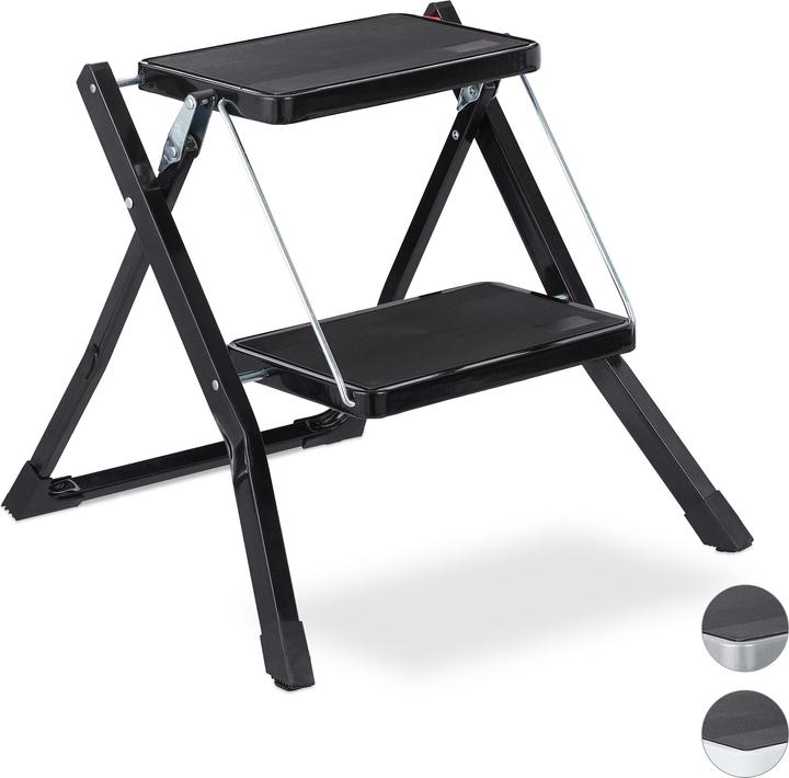 Image du produit Relaxdays Escabeau pliable, 2 marches (Escabeau, 50 cm)