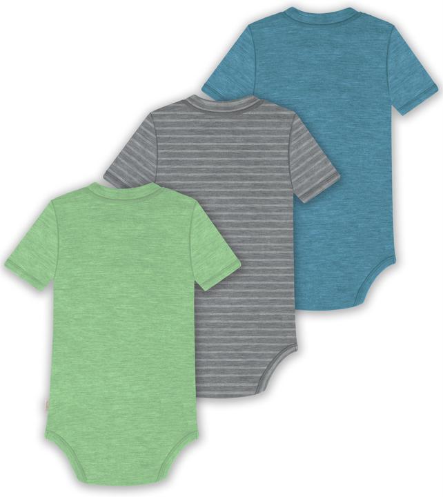 Actual product image Normani Set of 3 baby merino short-sleeved body "Tihoi" - 9323 (92)