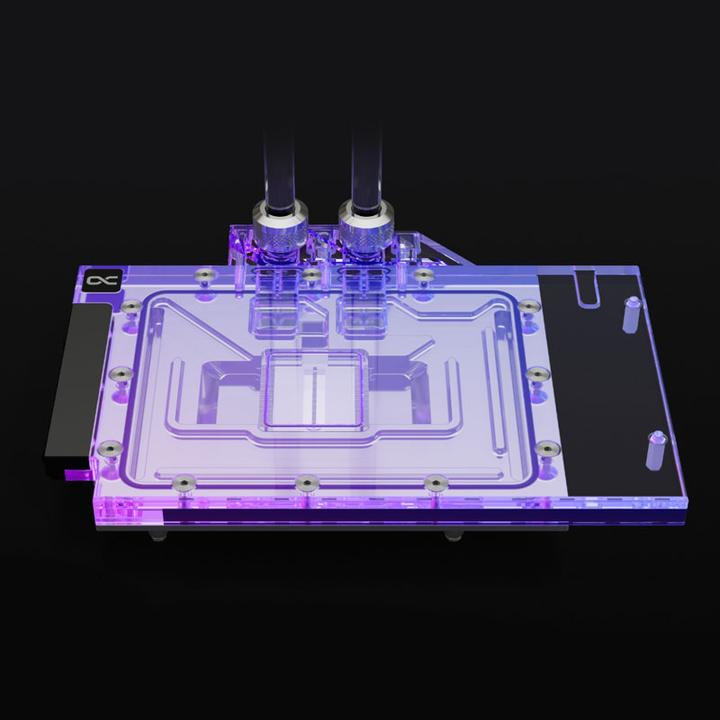 Actual product image Alphacool Ice Block Aurora Acrylic RTX 4080 Strix with Backplate