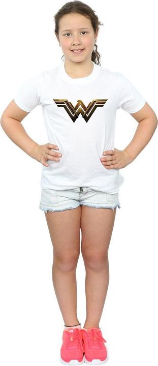 Immagine prodotto Wonder Woman Maglietta da bambina in cotone con logo (140, 146)
