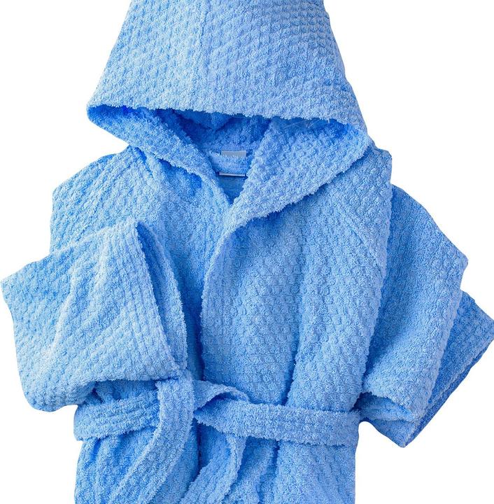 Actual product image Casativo Bathrobe with honeycomb design, unisex, light blue, M (M)