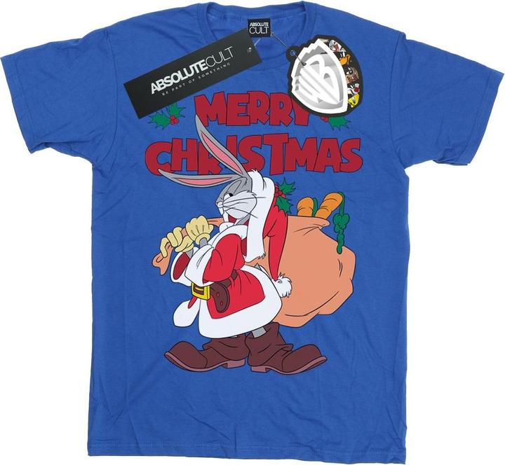 Actual product image Looney Tunes Womens/Ladies Santa Bugs Bunny Cotton Boyfriend T-Shirt (L)
