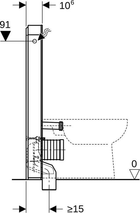 Immagine prodotto Geberit Modulo sanitario Monolith PLUS per WC a colonna, 101 cm, attacco acqua laterale, con tubo di