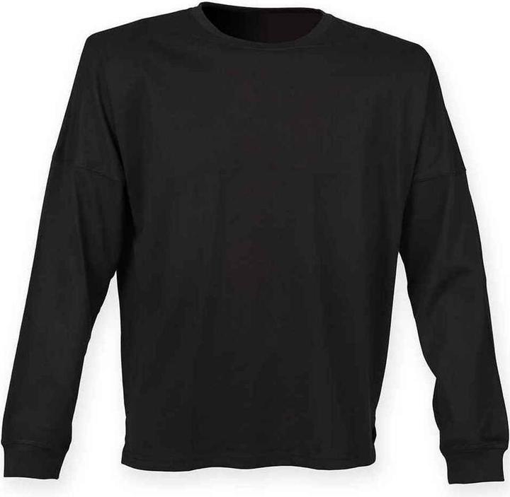 Produktbild Super Flying Model Slogan TShirt Überschnittene Schulter Langärmlig (XL)