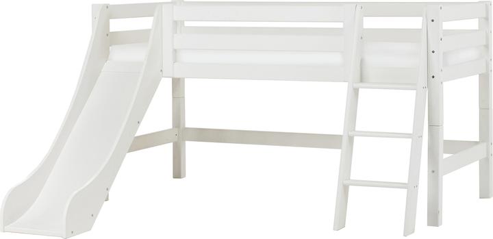 Image du produit Hoppekids BUNDLE ECO Luxury Lit mi-hauteur 90 x 200 cm avec échelle inclinée, toboggan et matelas mousse (90 x 200 cm)