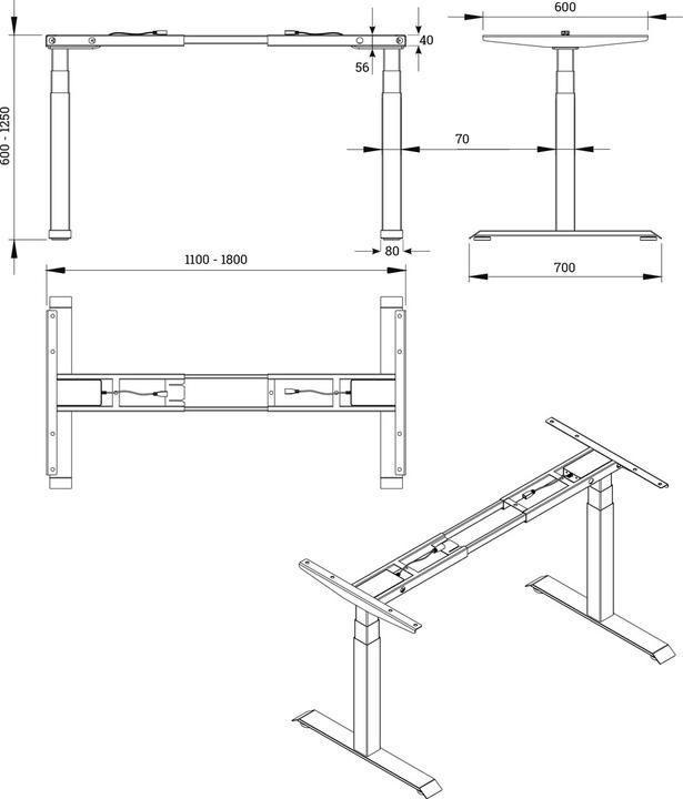 Image du produit OK-Line Système de bureau électrique réglable en hauteur