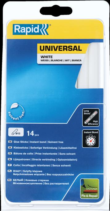 Actual product image Rapid Universal white glue sticks Ø12x190mm 14 pieces