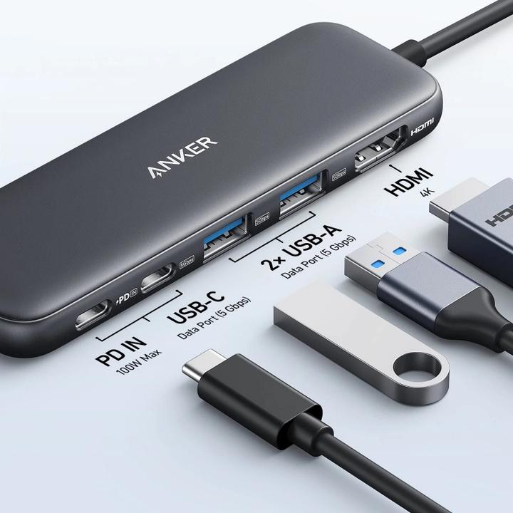 Actual product image Anker 332 USB-C hub 5-in-1 (USB-C, 5 Ports)