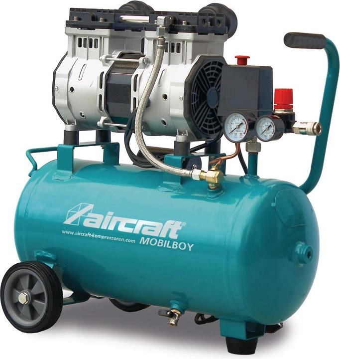 Actual product image Aircraft MOBILBOY SILENCE 241/24 OF E oil-free compressor, 8 bar pressure, with 24-litre tank (24 l)